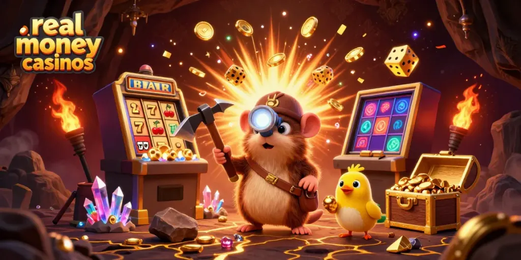 Experience the thrill of real money casinos with vibrant characters and dynamic gaming elements.