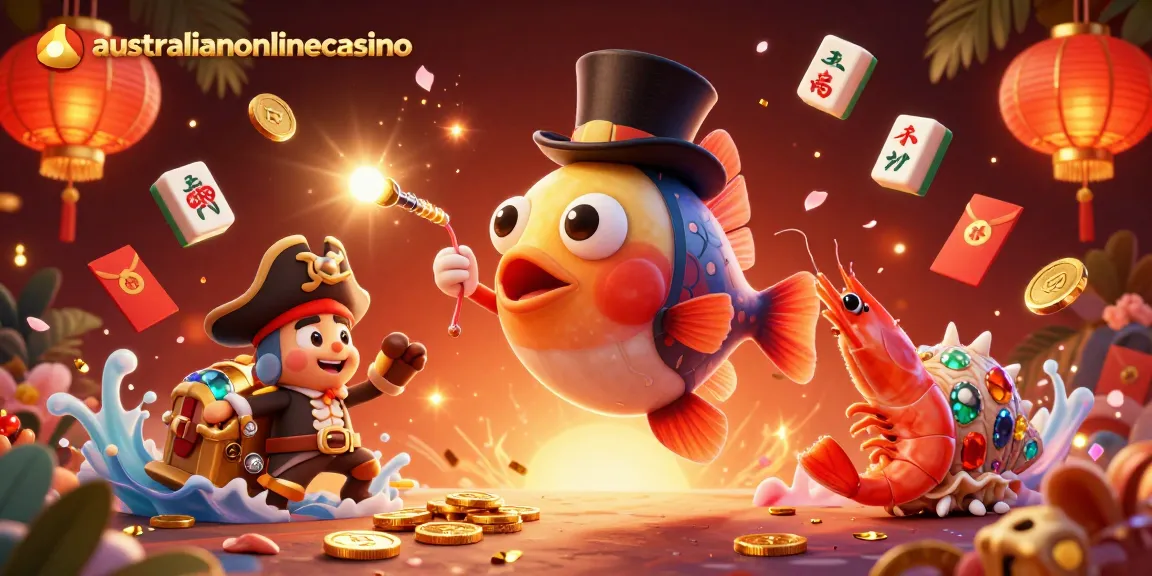 Experience top Australian online casino excitement with vivid anglerfish artwork luring coins.