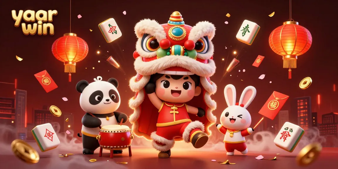 Experience the thrill of yaar win with lively characters in a festive gambling scene.