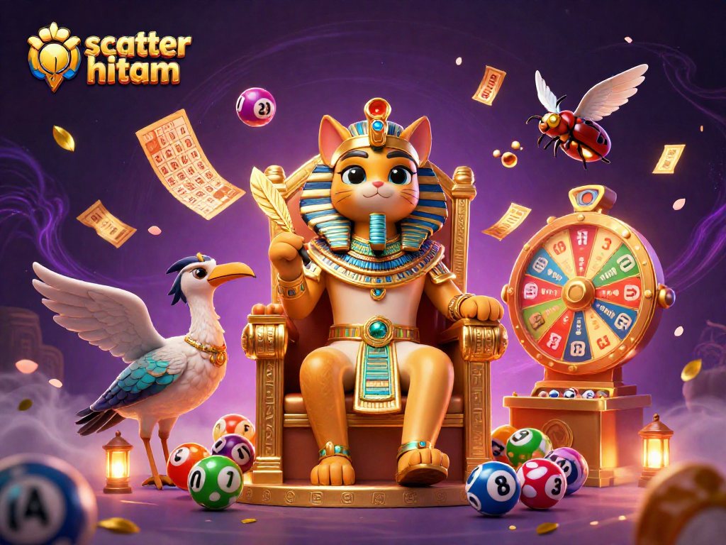 Experience the thrill of scatter hitam and dynamic gaming in this vibrant 3D casino illustration.