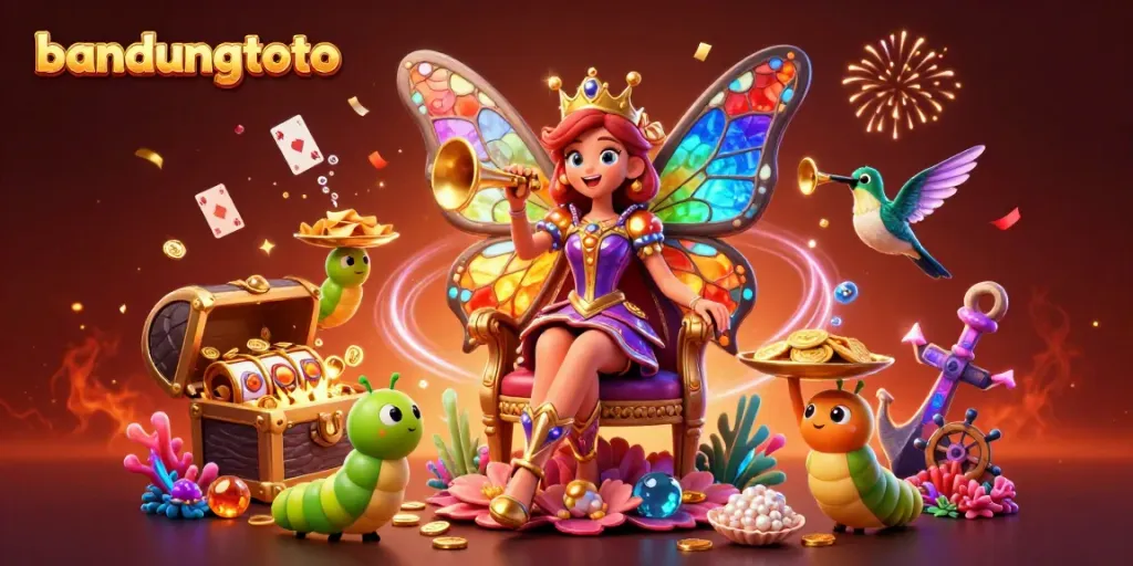 Engage in thrilling gameplay with bandungtoto, featuring vibrant slots and a captivating butterfly queen.
