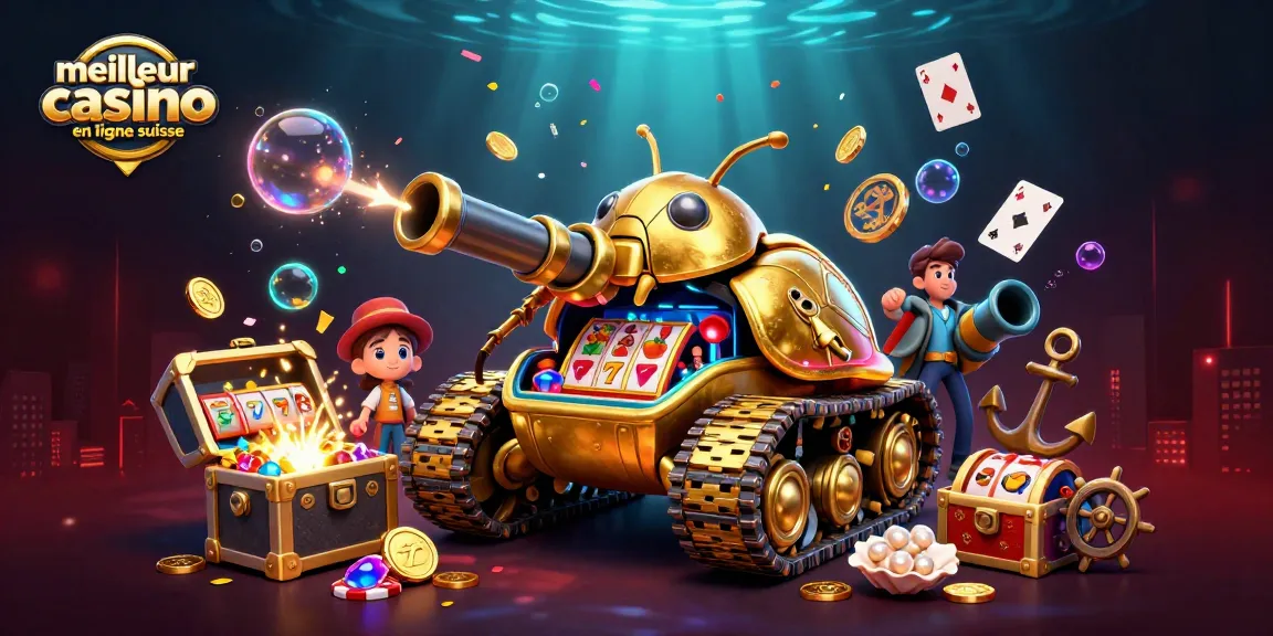 Profitez du meilleur site casino en ligne Suisse avec un tank à insecte doré qui dévoile un casino miniature.
