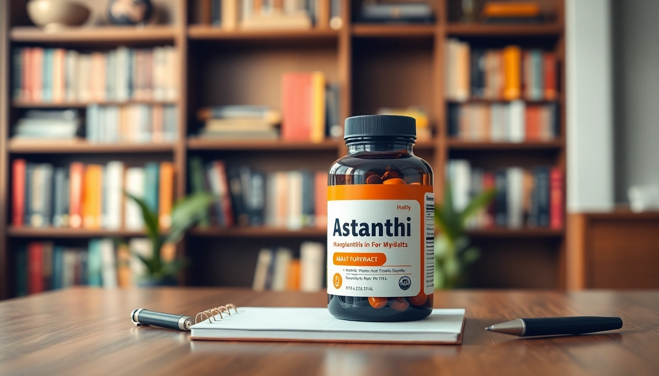 Learn about astaxanthin dosage for adults with highlighted supplement bottle in a healthcare setting.