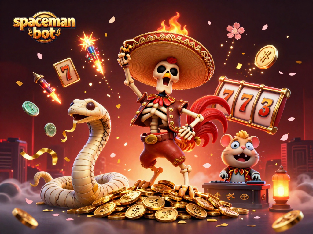 Experience the excitement of the spaceman bot gaming scene with vibrant characters and slot elements.