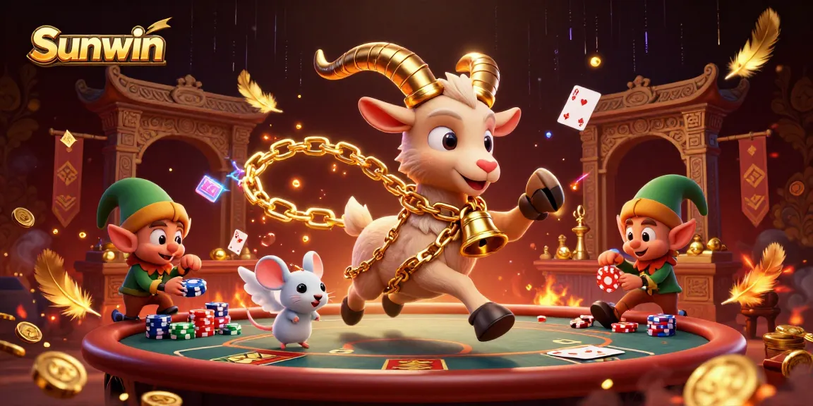 Experience the excitement at Sunwin's lively casino with engaging characters and thrilling gameplay.