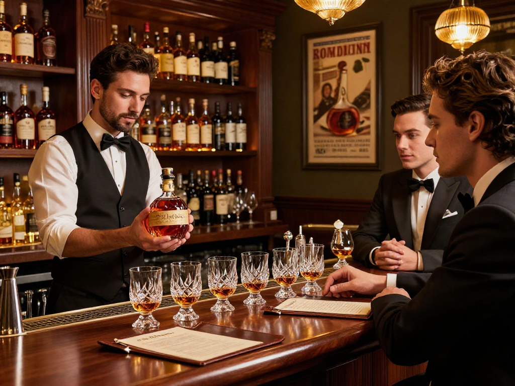Blanton's Gold whiskey tasting scene highlighting elegant ambiance and premium spirits