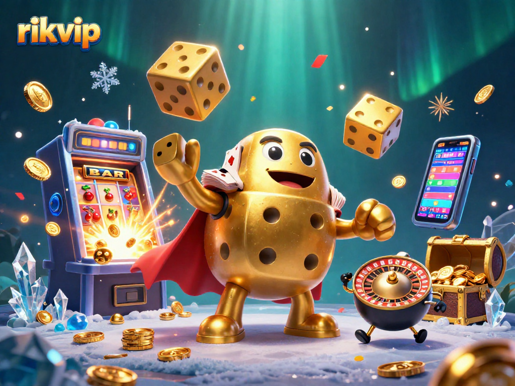 Win big with rikvip while exploring a vibrant casino world filled with gold and excitement.